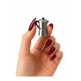 CharmFancy 1 Adet 1:12 Ölçek Mocha Pot Maker Moka Yapıcı Bebek Ev Eşyası Diorama Dollhouse Minyatür Obje Aksesuar