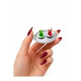 CharmFancy 1 Adet Çay ve Kivi , 1 Adet Tepsi Otantik Metalik Görünümlü Diorama Dollhouse Bebek Ev Eşya Aksesuar Obje Minyatür Maket Figür