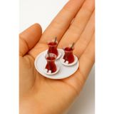 CharmFancy 1:12 Ölçek 3 Adet Çay Bardağı ve 1 Adet Tepsisi – Bebek Evi Aksesuar ve Diorama Maket Dollhouse