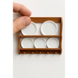 CharmFancy 1/12 Ölçek Bulaşıklık ve 5 Adet Tabak 5cm Minyatür Diorama Eşya Aksesuar Maket