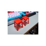 CharmFancy 1/12 Ölçek Mini Plastik Tabure Sandalye Çocuk Oyuncak Diorama Dollhouse Bebek Ev Dekor Obje Aksesuar