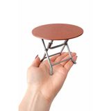 CharmFancy 1/12 Ölçek Yuvarlak Katlanır Mutfak Masası Maket Sehpa Bebek Ev Diorama Dollhouse Eşya Obje Aksesuar