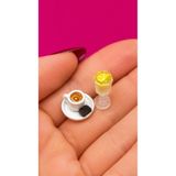 CharmFancy 2'Li 1 Adet Bitter Çikolatalı Kahve ve 1 Adet Limonlu Soda Bebek Evi Mini Minyatür Aksesuar ve Diorama Dollhouse Telefon Süsü