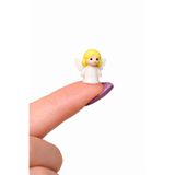 CharmFancy 2'li Mini Melek Minyatür Figür Maket Bebek Oyuncak Telefon Süsü Diorama Dollhouse Obje Aksesuar