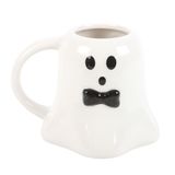 Charming Halloween Mr Boo Ghost Kupa Siyah Papyonlu - Birinci Sınıf Seramik, Mikrodalga ve Bulaşık Makinesinde Yıkanabilir - Kabak Baharatlı Latte için Cömert Kapasite, Sıcak Kakao - Ev veya Ofis için