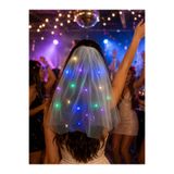 Charmira Store LED Işıklı Bride Duvak Bekarlığa Veda Partisi Gelin Tacı Duvak Renkli Işıklı Bride Veil
