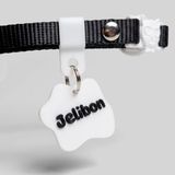 Charmlı, İsimlikli, Telefon Numarası Yazılı, Kedi Boyun Tasması (Safety Click) (Siyah)