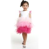 Chaton D'or Renkli Kabarık Tül Bebek Elbise - 4 Yaş - Pembe