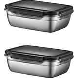 Chavin 2 Adet 304 Çelik 850 ml Yemek Meyve Et Buzdolabı Beslenme Saklama Kabı mt225