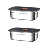 Chavin 2 Adet Çelik 850 Ml Yemek Meyve Et Buzdolabı Beslenme Saklama Kabı Mt219 Gri