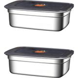 Chavin 2 Adet Çelik 850 ml Yemek Meyve Et Buzdolabı Beslenme Saklama Kabı mt219