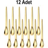 Chavin 201 Çelik 12 Adet Gold Mat 12,5 cm Klasik Çay Kaşığı CIN941SR-12 - Altın