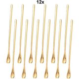 Chavin 304 Çelik 12 Adet 19 cm Kokteyl Kahve Latte Karıştırma Barmen Kaşığı CIN758SR-12 - Altın