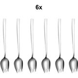 Chavin 304 Çelik 6 Adet Silver Çatallı Kaşık Sofra Salata Tatlı Meyve Çatalı CIN751BY-6 - Gri