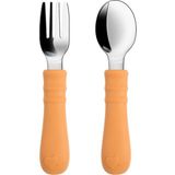 Chavin 304 Paslanmaz Çelik Turuncu Bebek Kaşık ve Çatal Set CIN930TR