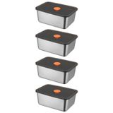Chavin 4 Adet Çelik 500 ml Yemek Meyve Et Buzdolabı Beslenme Saklama Kabı mt109-4