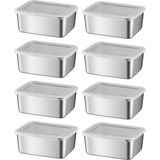 Chavin 8 Adet 304 Çelik 550 ml Yemek Meyve Et Buzdolabı Beslenme Saklama Kabı mt107-8