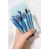 Chavin 8 Parça Deri Makyaj Fırçası Seti Fondöten Far Pudra Eyeliner Fırça Set cin828mv