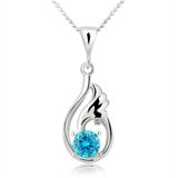Chavin CC84 Topaz Melek Kanadı 002 crt. Pırlanta Gümüş Kolye