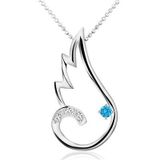 Chavin CC87 Melek Kanatlı Topaz Gümüş Kolye