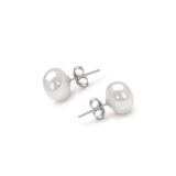 Chavin dg90-6 Ufak 6 mm Gerçek inci Gümüş Küpe