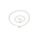 Chavin DS48 İnci Küçük Broş Gümüş Bileklik Küpe Takımı Set Kolye