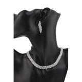 Chavin ES06 Düğün Nişan Kına Zirkon Taşlı Kadın Kolye Küpe Set