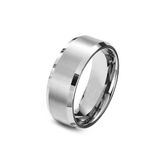 Chavin ES82-18 Orta Kısmı Mat 8 mm Gri Çelik Unisex Yüzük