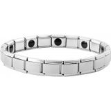 Chavin EU68 9 mm Germanyum Anti Stres Lastikli Mat Gri Çelik Unisex Bileklik