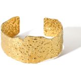 Chavin Gold Kalın Kelepçe Dizayn Çelik Kadın Bileklik Et80sr