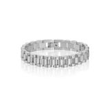 Chavin Gri Çelik 10 mm. 20 cm. Parlak ve Mat Erkek Bileklik ed02