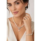 Chavin İnci Gümüş Kolye Küpe Bileklik Yüzük Takım Set ey64