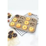 Chavin Karbon Çelik 12 Li Çiçek Kalp Şekil Donut Kek Pişirme Kalıbı MT123 - 35 cm