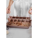 Chavin Karbon Çelik 18 Kişilik Kendinden Bölmeli Brownie Kek Ekmek Kalıbı CIN796PM