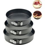 Chavin Karbon Çelik 3 Parça 24-26-28 cm Yuvarlak Kelepçeli Kek Kalıbı Seti CIN802SY