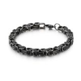 Chavin Kral Model 5 mm. Eskitme Gri Çelik Erkek Bileklik az68es