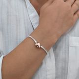 Chavin Pandora Tarzı Gümüş Kaplama Rose Kalp Bileklik Eh01rs