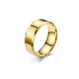 Chavin Sarı Parlak 8 mm. Çelik Kadın Erkek Alyans Yüzük es83