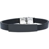 Chavin Siyah Ipc Kap. Deri Çelik Erkek Bileklik EF89X - 1 cm