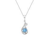 Chavin Topaz ve Zirkon Taşlı Lale Figürlü Gümüş Kadın Kolye