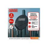 Chavoes Çanak Anten 85CM 3 Kollu Delikli Rüzgara Dayanıklı + Tekli Lnb ve Montaj Seti (Premium Paket)