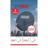 Chavoes Çanak Anten 95CM 3 Kollu Delikli Rüzgara Dayanıklı 0,8mm + Tekli Lnb ve Montaj Seti (Premium Paket)