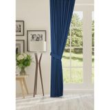 Cheap's Home Petek Dokulu Kadife Dokuma Normal 1 X 2.5 Pileli Fon Perde Lacivert