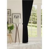 Cheap's Home Petek Dokulu Kadife Dokuma Normal (1 x 2.5)Pileli Fon Perde (Siyah) - 150 x 240