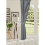 Cheap's Home Petek Dokulu Kadife Dokuma Sık (1 x 3)Pileli Fon Perde (Açık Gri) - 50 x 50