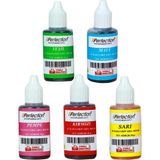 Chef 5'li Sıvı Su Bazlı Likit Gıda Boyası Pembe Sarı Kırmızı Mavi Yeşil 5 x 30 gr - 0,035 gr