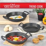 Chef Rubenıs Trend Cook 3 Lü Döküm Sahan Seti 18cm-20cm-22cm Siyah Kırçıllı Rc-45