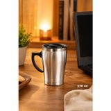Chef Star Porsima 05550 Paslanmaz Çelik Kupa Sızdırmaz Çelik Termos Araç Termosu El Termosu Yalıtımlı Bardak 350ml -Gümüş