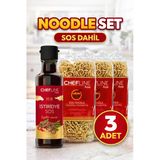 Chefline Yumurtalı Çin Eriştesi 350 Gr 3 Adet Ve İstiridye Sos 150 Ml Noodle Set