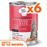 Chefs Choice Pate Lamb Kuzu Etli Tahılsız Ezme Kedi Yaş Maması 400 Gr x 6 Adet